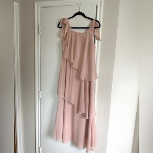 H&M pink/blush chiffon tiered maxi dress